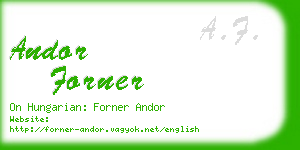 andor forner business card